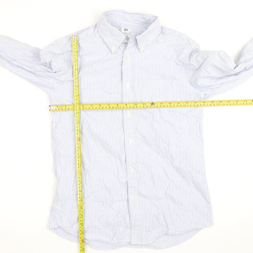 Uniqlo Men's Blue Slim Fit Striped Long Sleeve Button-Up Shirt Size S