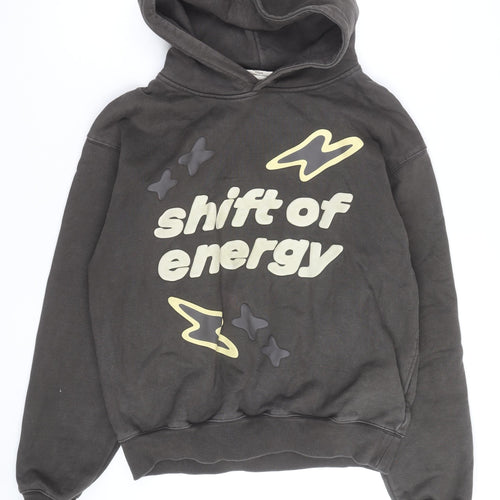 Broken Planet Men's Brown Medium Pullover Hoodie Graphic Print