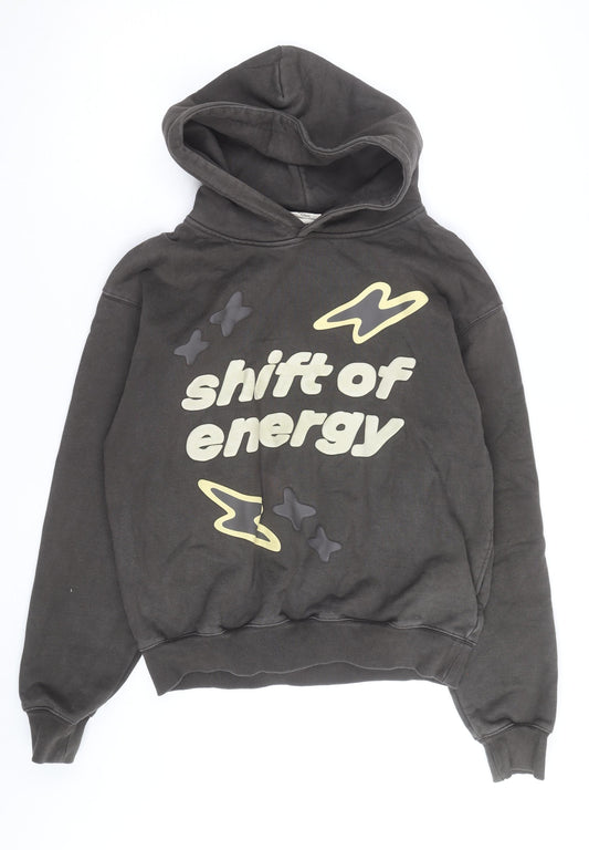 Broken Planet Men's Brown Medium Pullover Hoodie Graphic Print