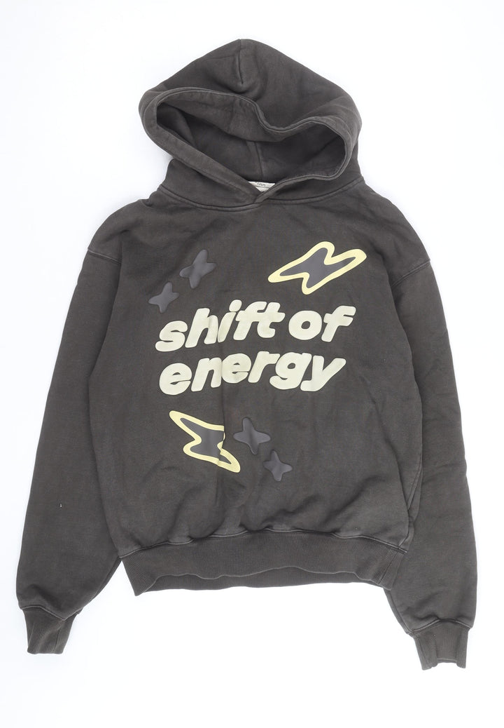 Broken Planet Men's Brown Medium Pullover Hoodie Graphic Print