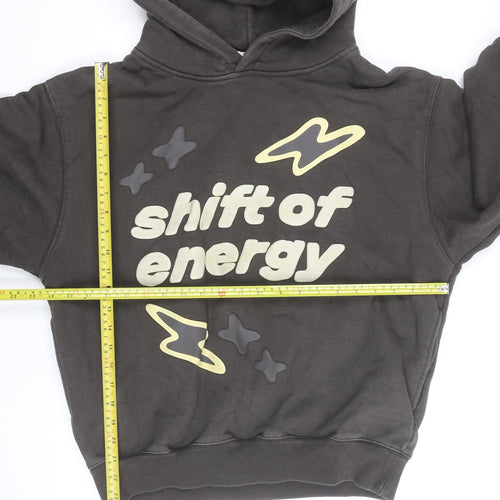 Broken Planet Men's Brown Medium Pullover Hoodie Graphic Print