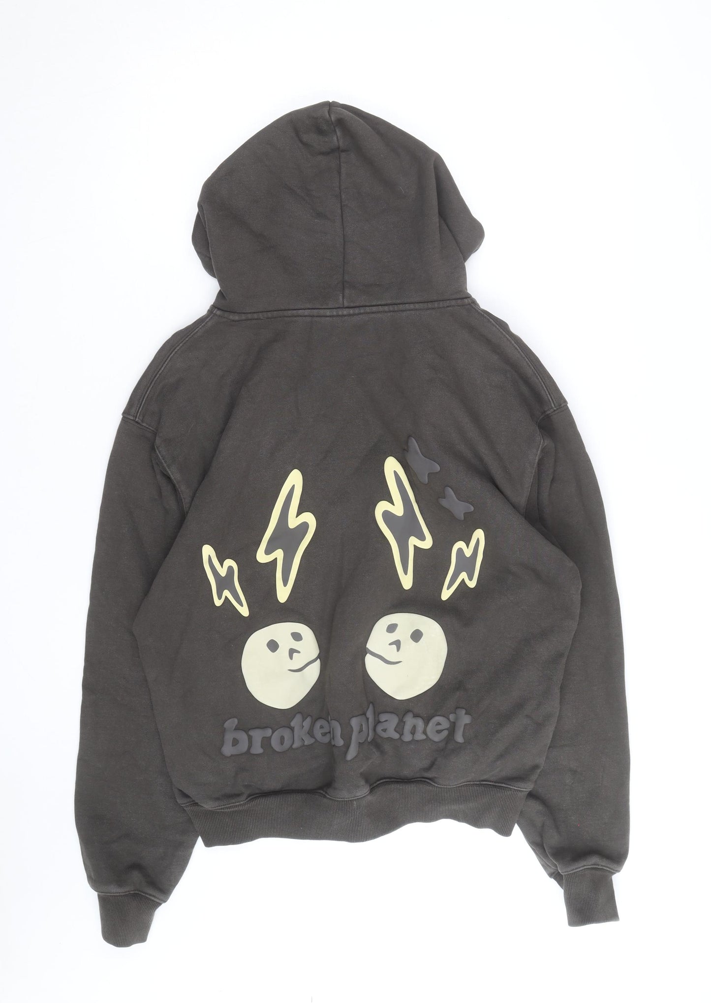Broken Planet Men's Brown Medium Pullover Hoodie Graphic Print