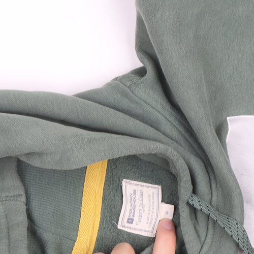 Mountain Warehouse Men's Green Hoodie M Pullover Graphic Print Cotton Blend