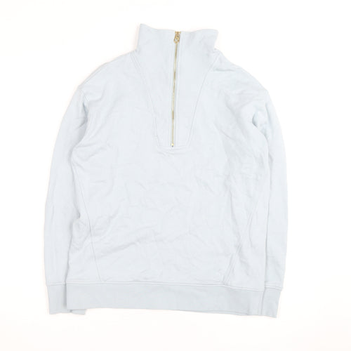Joules Women Light Blue 1/2 Zip Pullover Sweatshirt UK 10