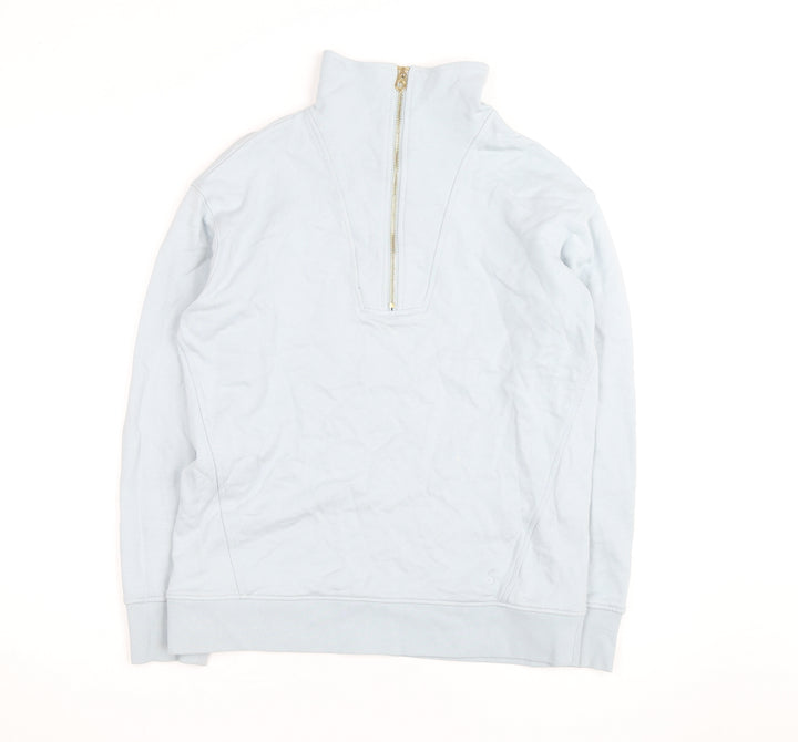 Joules Women Light Blue 1/2 Zip Pullover Sweatshirt UK 10