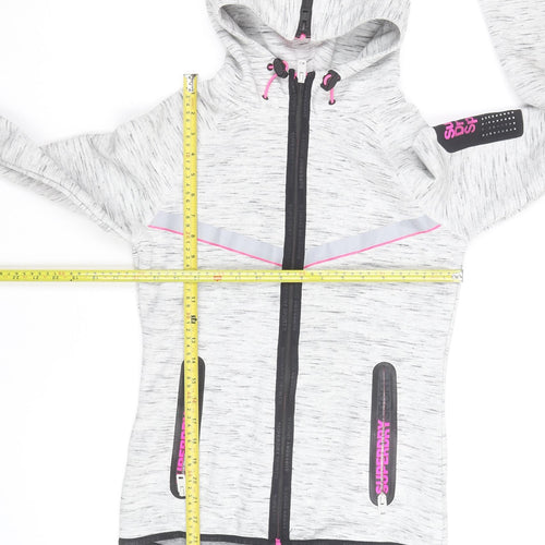Superdry Women’s Grey XS Track Jacket Hooded Full Zip Activewear