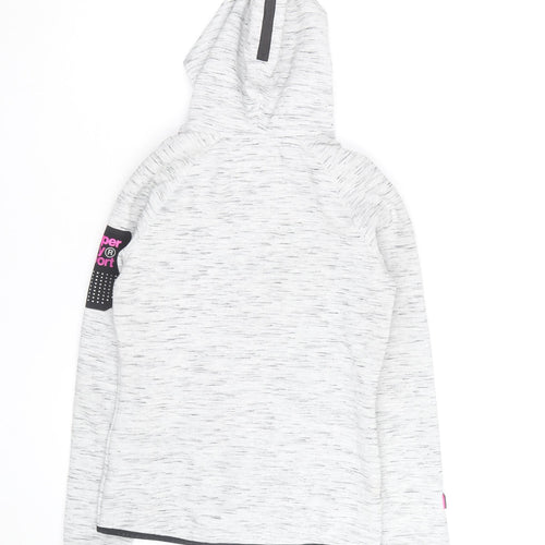 Superdry Women’s Grey XS Track Jacket Hooded Full Zip Activewear