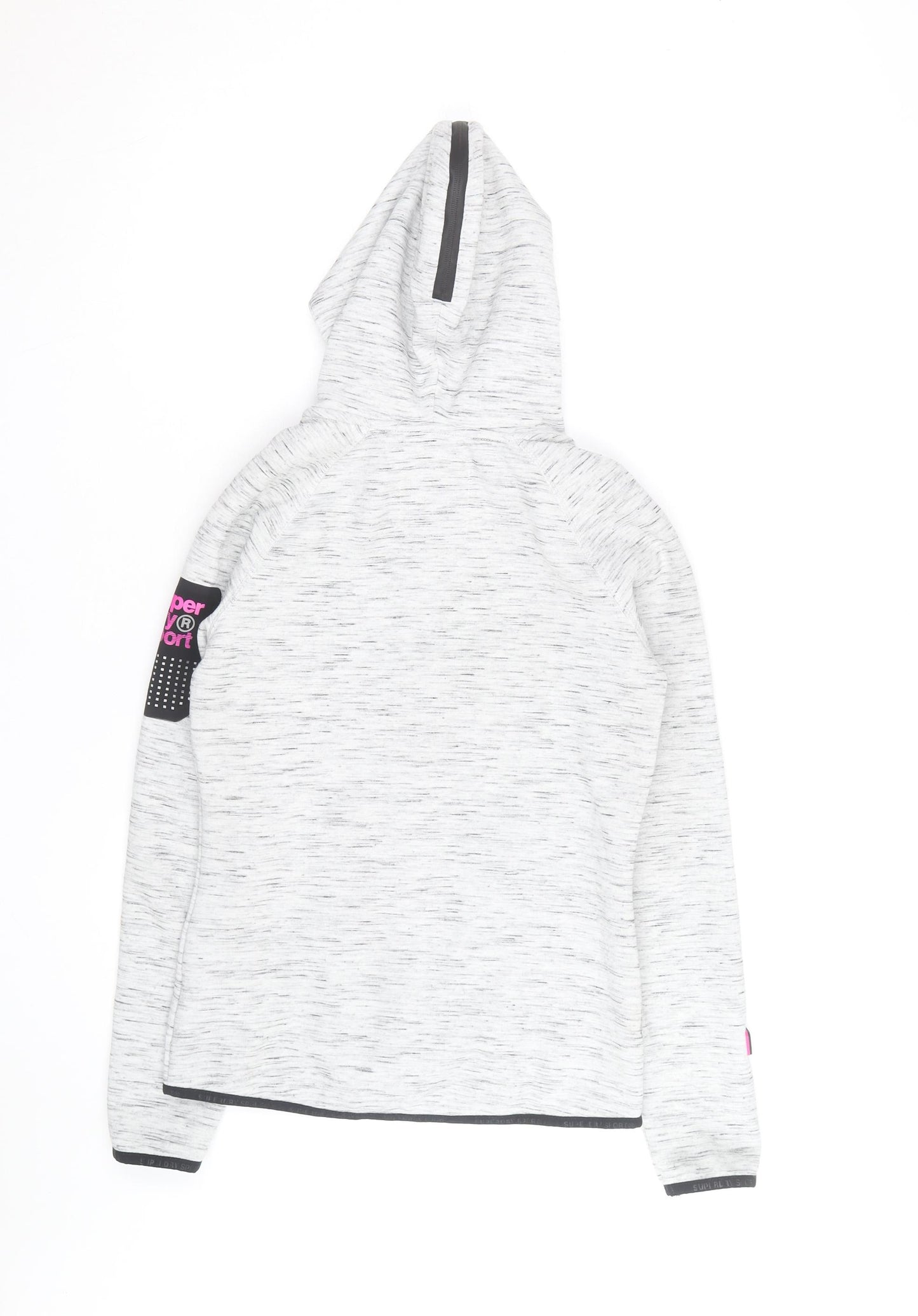 Superdry Women’s Grey XS Track Jacket Hooded Full Zip Activewear