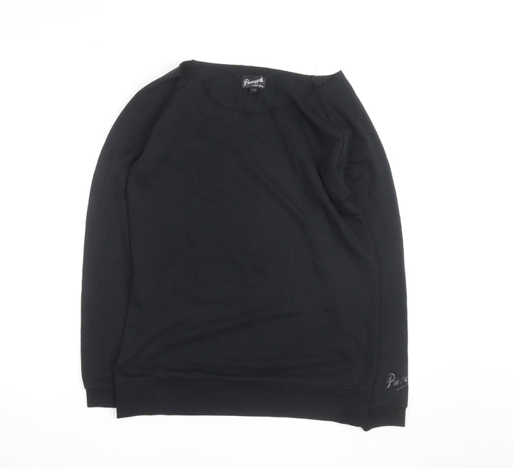 Pineapple Unisex Black Crew Neck Pullover Sweatshirt Size M