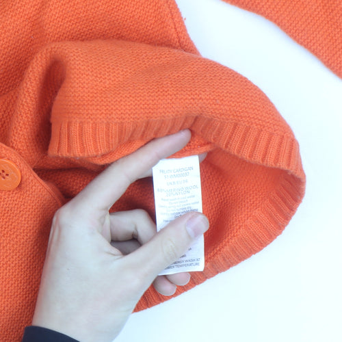 Seasalt Cornwall Women's Orange Merino Wool Cardigan Size 8