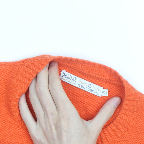 Seasalt Cornwall Women's Orange Merino Wool Cardigan Size 8