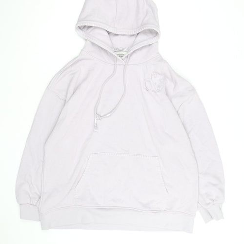 Scotch & Soda Men's White Pullover Hoodie L Logo Embroidered Casual