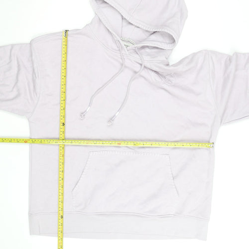 Scotch & Soda Men's White Pullover Hoodie L Logo Embroidered Casual