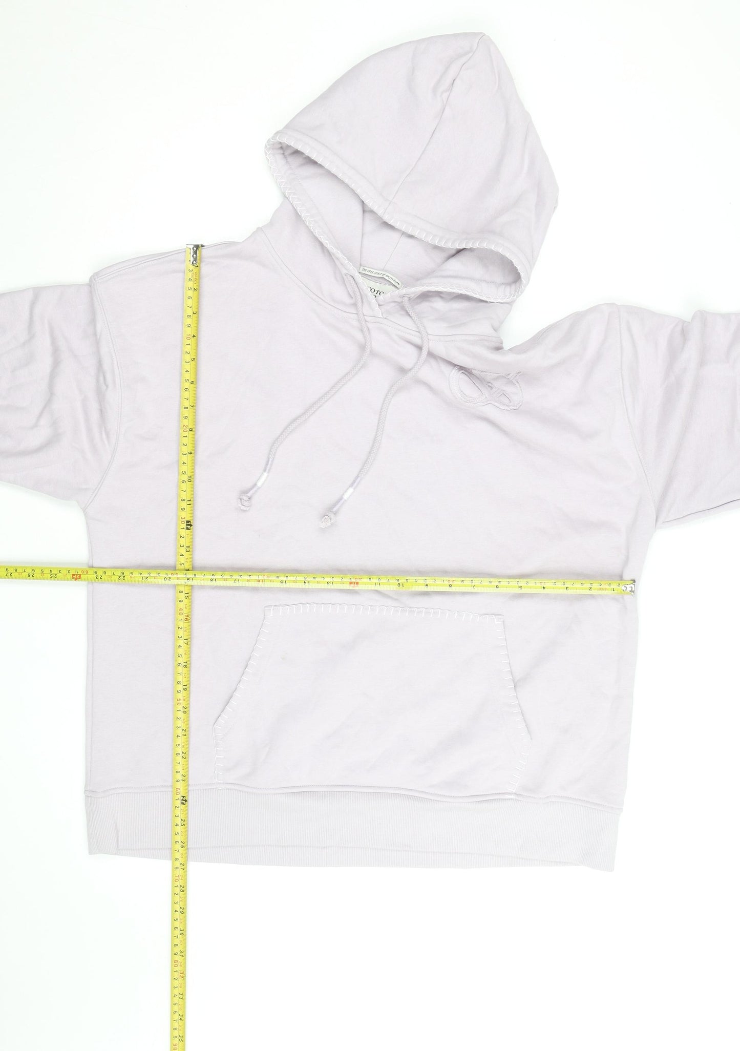 Scotch & Soda Men's White Pullover Hoodie L Logo Embroidered Casual