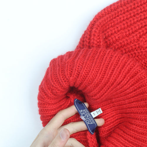 Joules Women’s Red Wool Blend Chunky Knit Cape Jumper Roll Neck S