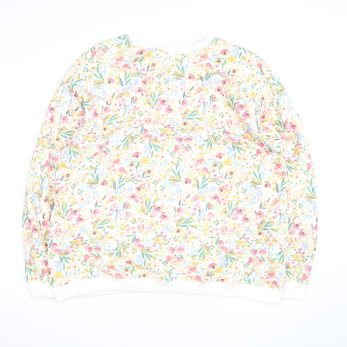 You Are The Club Womens White Floral Pullover Sweatshirt Size M