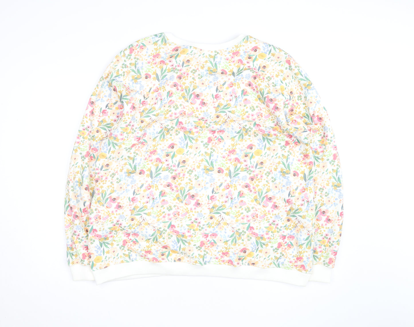 You Are The Club Womens White Floral Pullover Sweatshirt Size M
