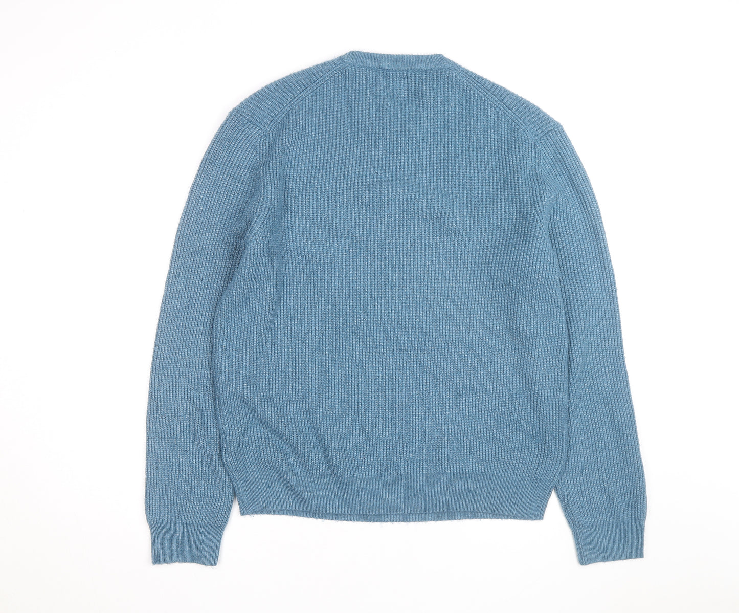 Marks and Spencer Men's Blue XL Crew Neck Chunky Knit Jumper