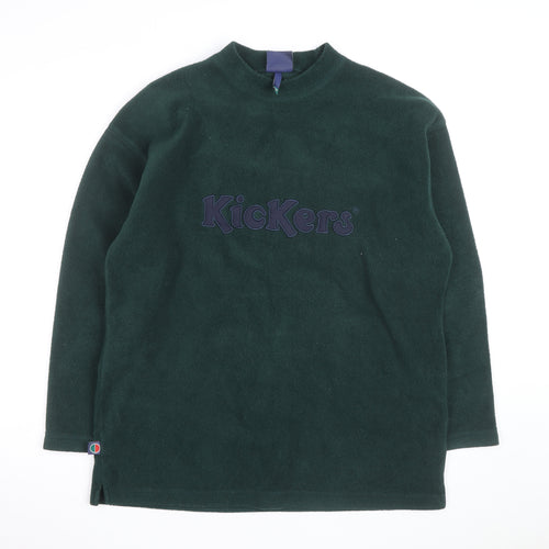 Kickers Men's Green Fleece Pullover Jumper Mock Neck M