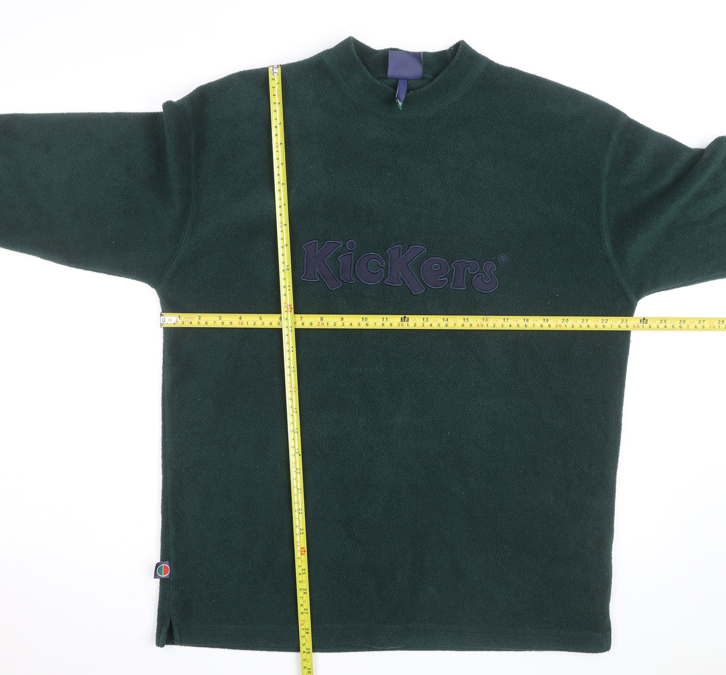 Kickers Men's Green Fleece Pullover Jumper Mock Neck M
