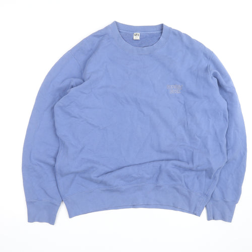 Uniqlo Men Blue Donald Duck Graphic Pullover Sweatshirt L