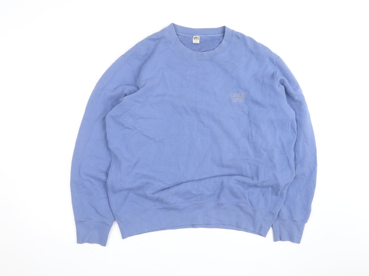 Uniqlo Men Blue Donald Duck Graphic Pullover Sweatshirt L