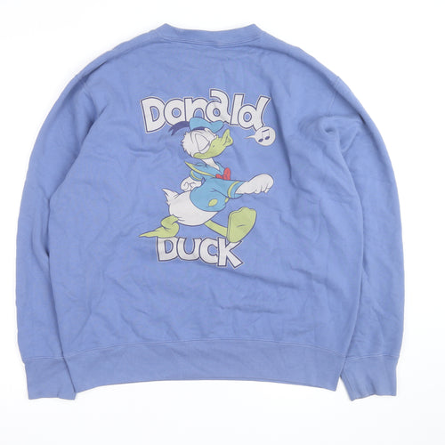 Uniqlo Men Blue Donald Duck Graphic Pullover Sweatshirt L