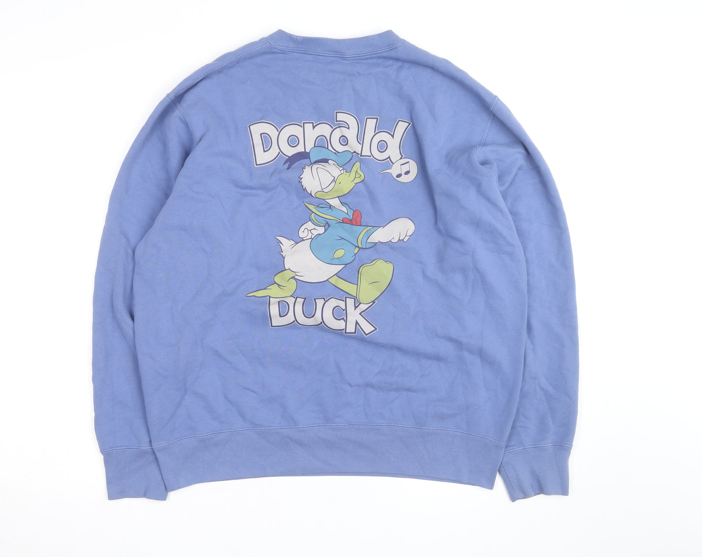 Uniqlo Men Blue Donald Duck Graphic Pullover Sweatshirt L