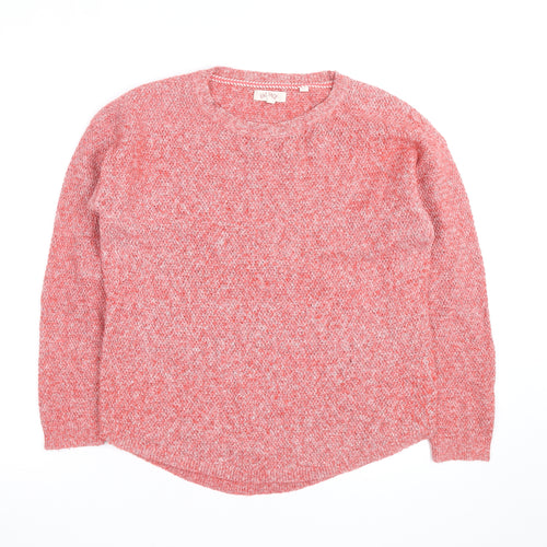 Fat Face Women Pink Crew Neck Chunky-Knit Jumper Size 12