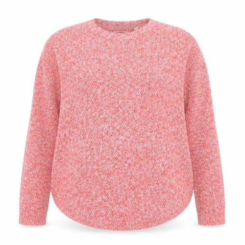 Fat Face Women Pink Crew Neck Chunky-Knit Jumper Size 12