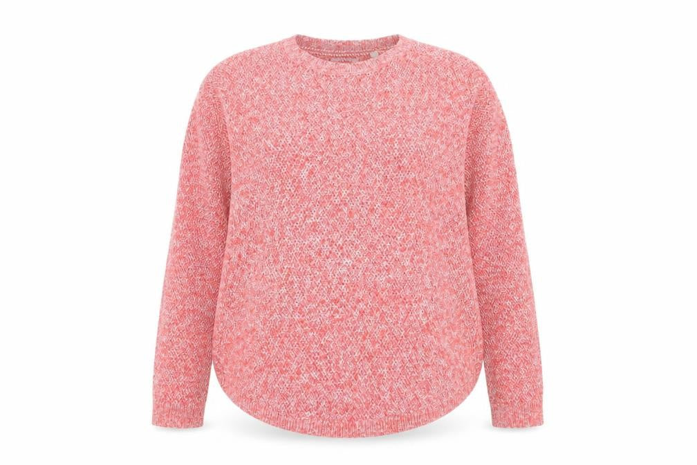 Fat Face Women Pink Crew Neck Chunky-Knit Jumper Size 12