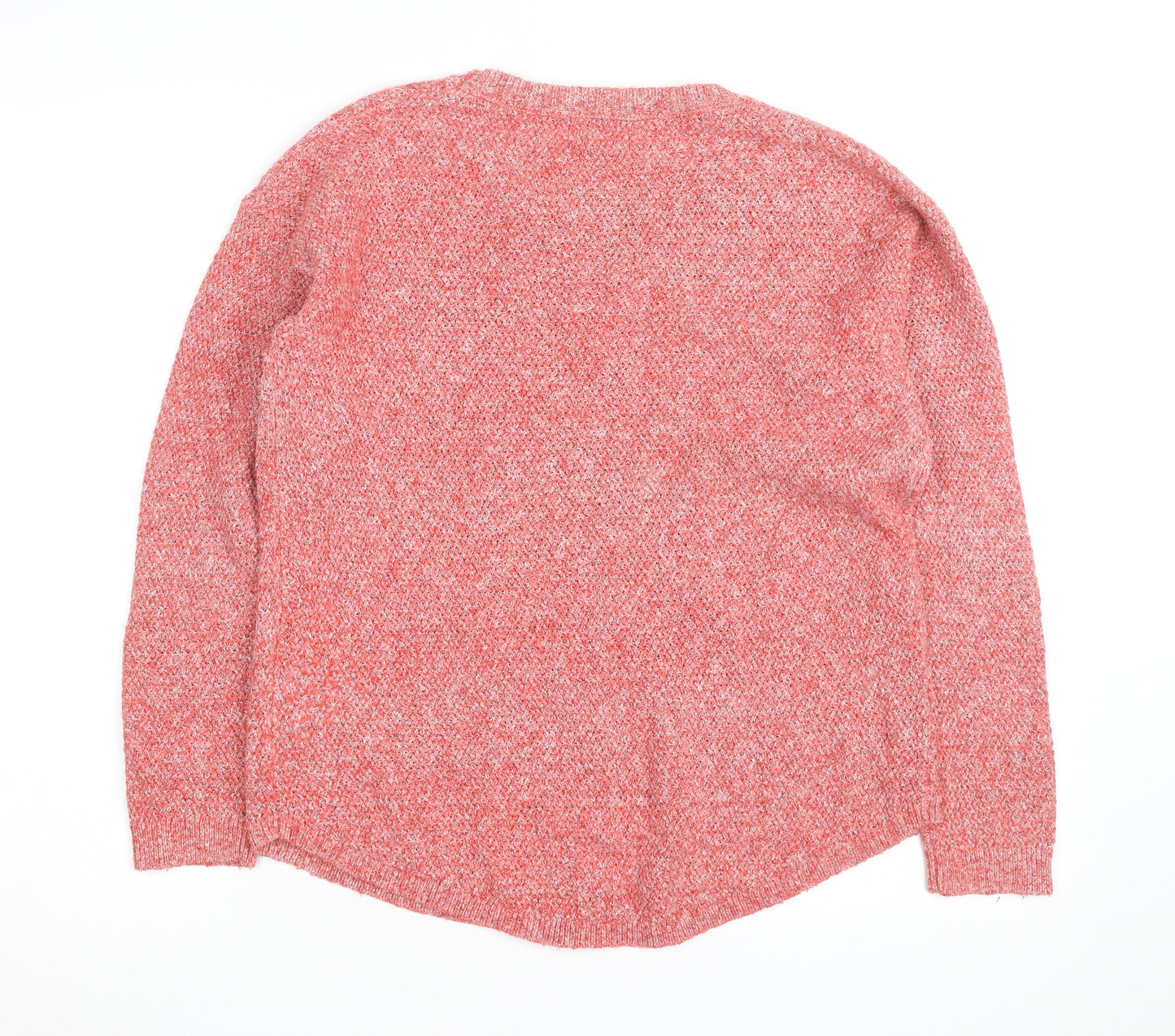 Fat Face Women Pink Crew Neck Chunky-Knit Jumper Size 12