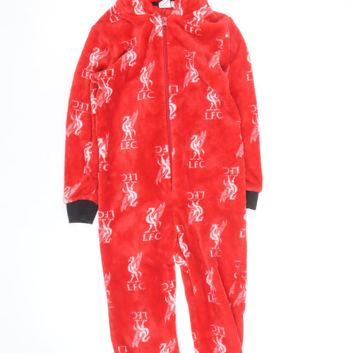 Liverpool FC Boys Red Fleece Hooded One Piece Pyjamas 6-7 Years