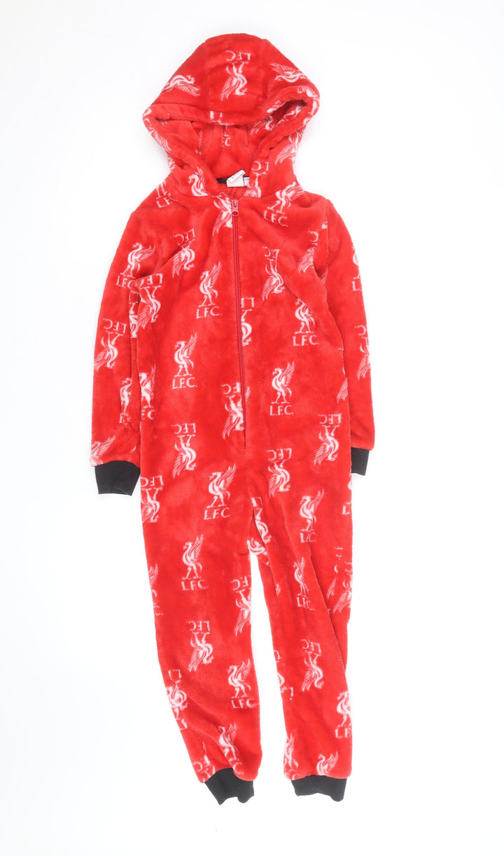 Liverpool FC Boys Red Fleece Hooded One Piece Pyjamas 6-7 Years