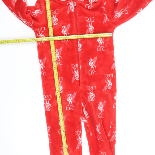 Liverpool FC Boys Red Fleece Hooded One Piece Pyjamas 6-7 Years