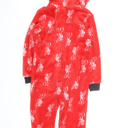 Liverpool FC Boys Red Fleece Hooded One Piece Pyjamas 6-7 Years