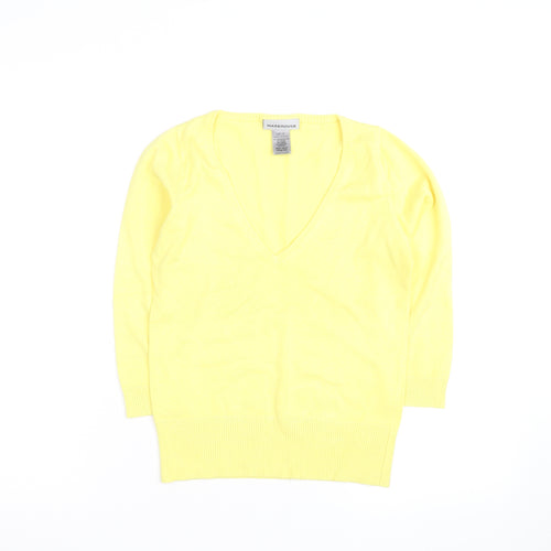 Warehouse Women’s Yellow V-Neck Knit Jumper Size 12