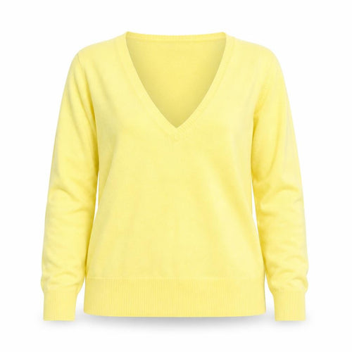 Warehouse Women’s Yellow V-Neck Knit Jumper Size 12