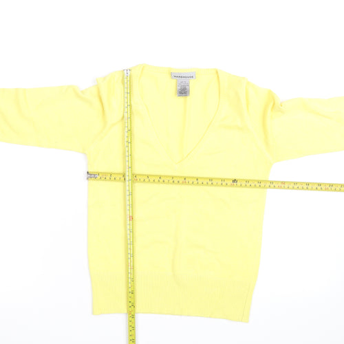 Warehouse Women’s Yellow V-Neck Knit Jumper Size 12