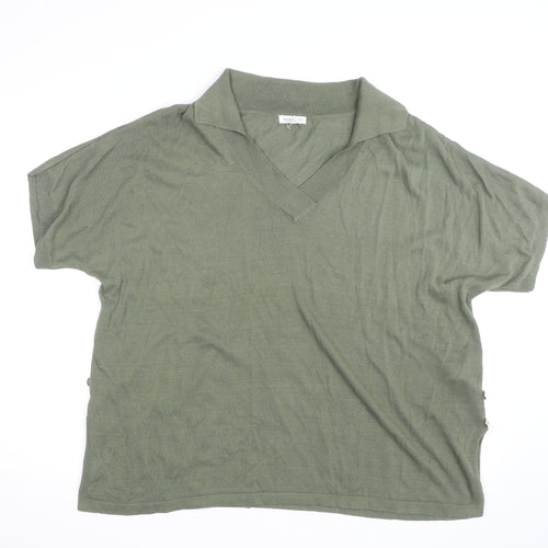 Monsoon Men's Green Viscose Knit Short Sleeve Casual Shirt L