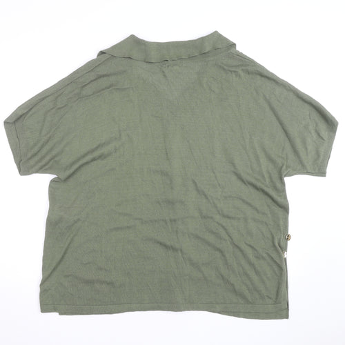 Monsoon Men's Green Viscose Knit Short Sleeve Casual Shirt L