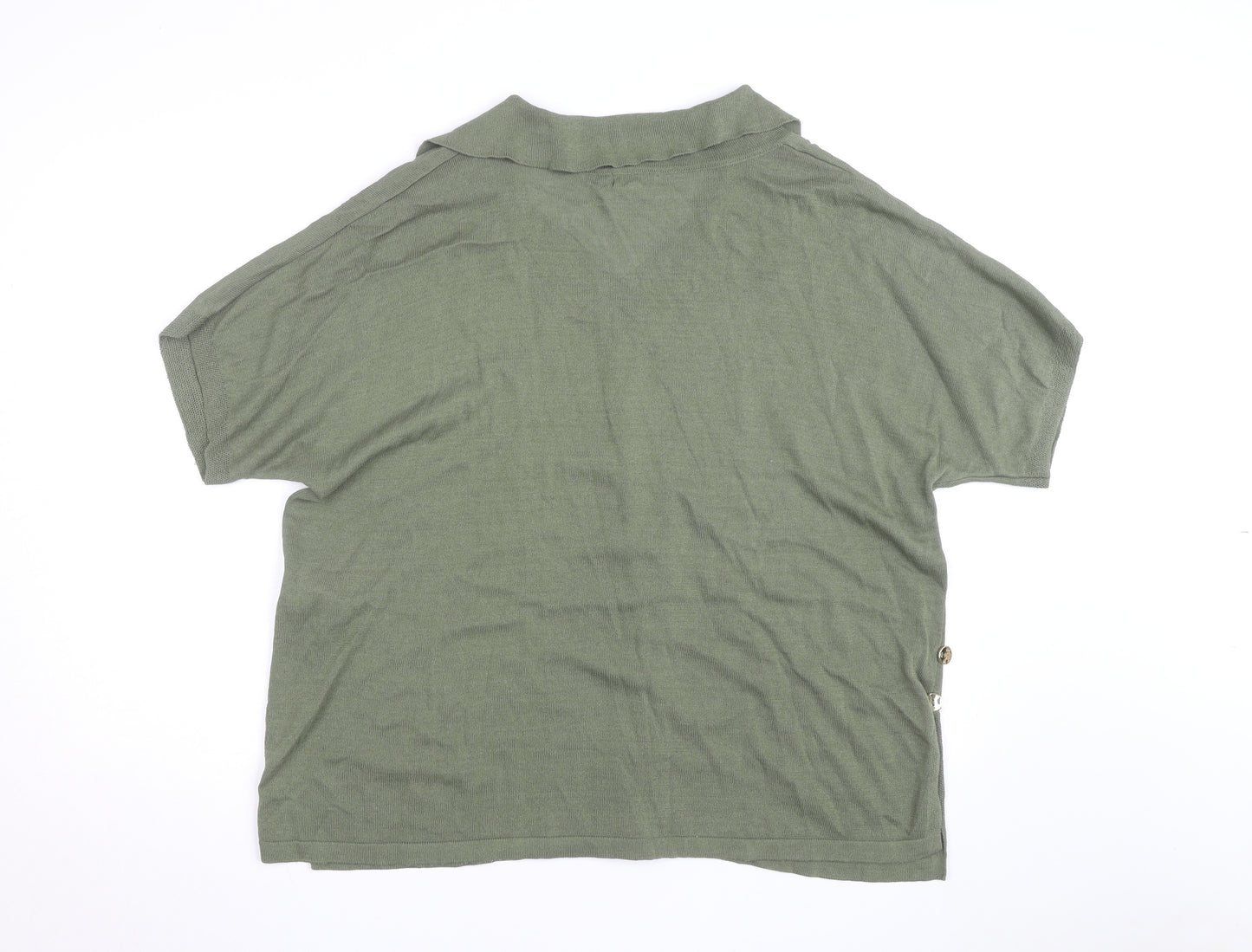 Monsoon Men's Green Viscose Knit Short Sleeve Casual Shirt L