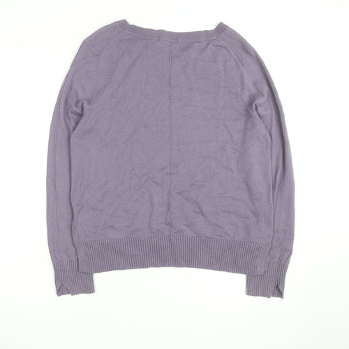 White Stuff Women's Purple Cotton Crew Neck Jumper UK 12