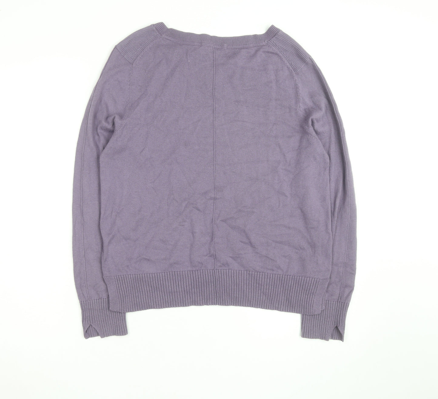 White Stuff Women's Purple Cotton Crew Neck Jumper UK 12