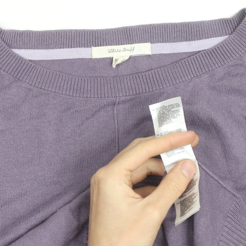 White Stuff Women's Purple Cotton Crew Neck Jumper UK 12