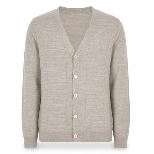 Burton Menswear Men's Beige Cotton Cardigan Small V-Neck Knit