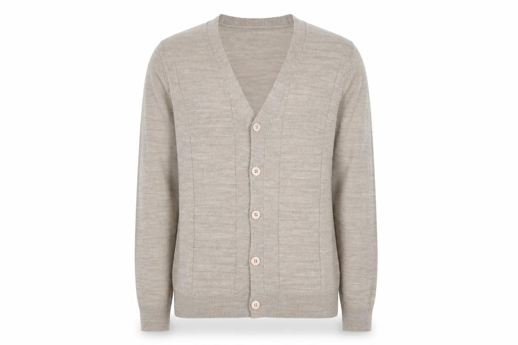 Burton Menswear Men's Beige Cotton Cardigan Small V-Neck Knit