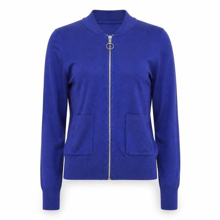 Debenhams Women Blue Full Zip Knit Jumper Size 10