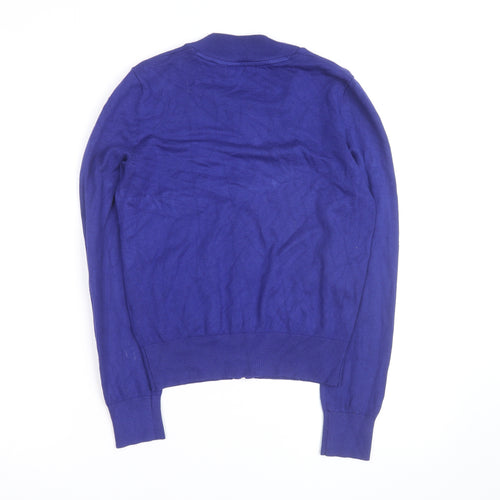 Debenhams Women Blue Full Zip Knit Jumper Size 10