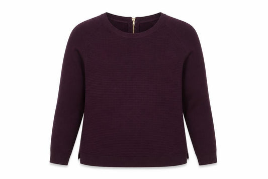 Front view of Marks & Spencer Per Una Women's Purple, size 12, Crew Neck Knitted Jumper